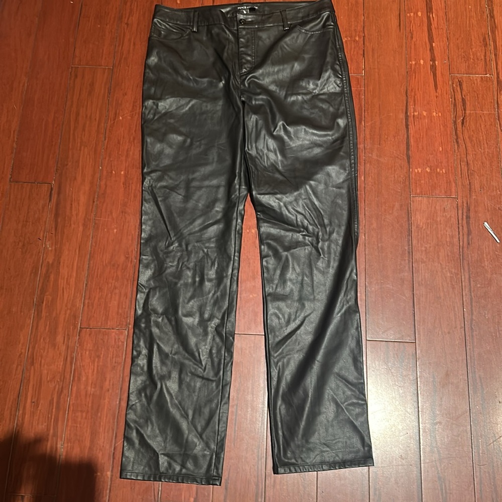 Peace of Cloth Black Faux Leather Jeans Size 10 NWT - Picture 4 of 15